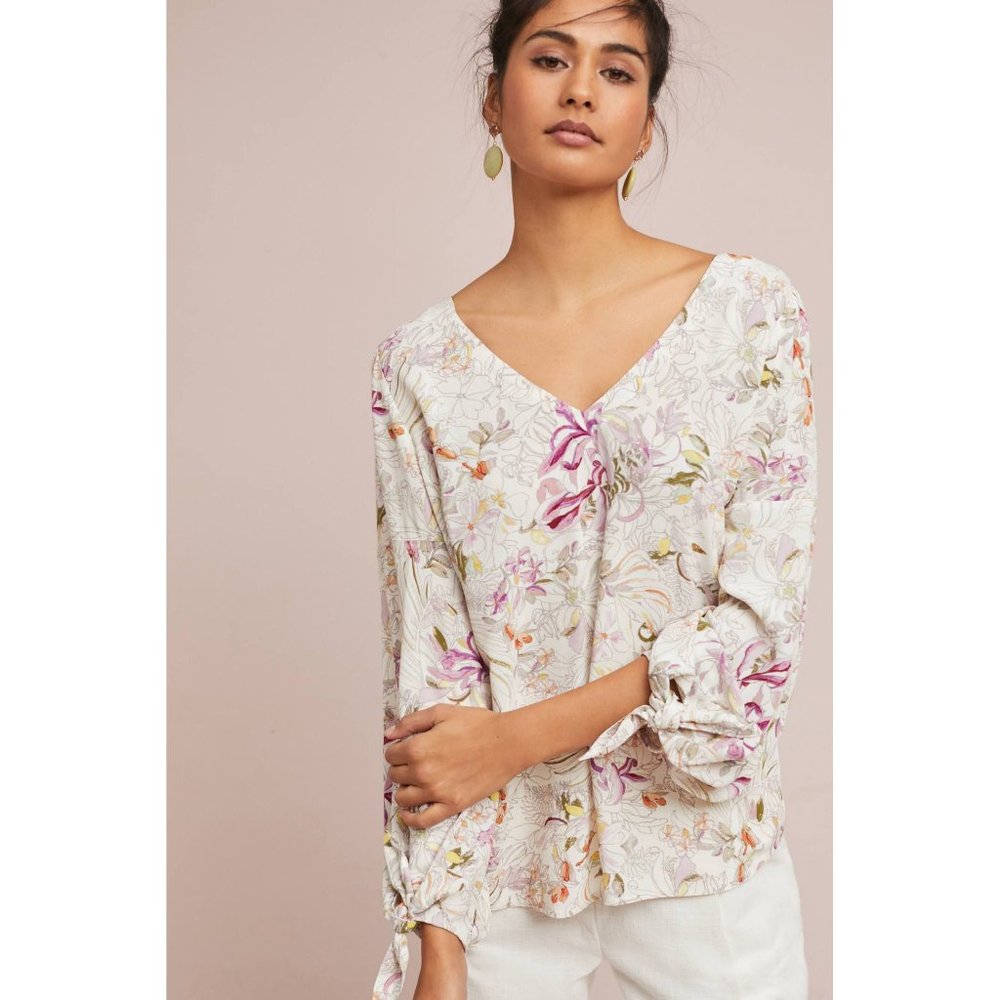 Anthropologie Pernille Tie Sleeve Blouse XS - Picture 1 of 4